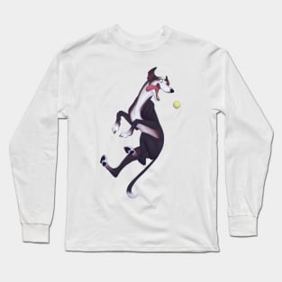 Greyhound – pink background Long Sleeve T-Shirt